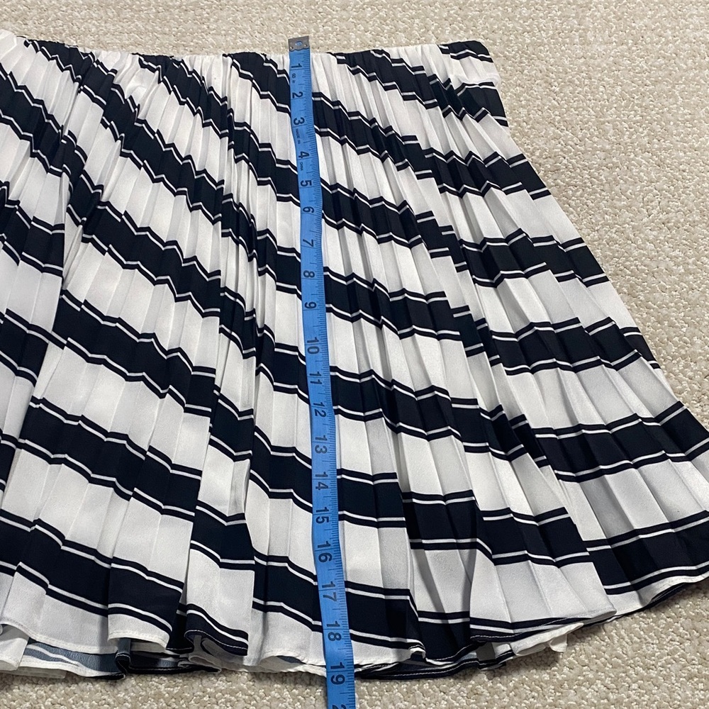 Anthropologie Black and White Striped A-Line Skirt Size 14 - Picture 11 of 13